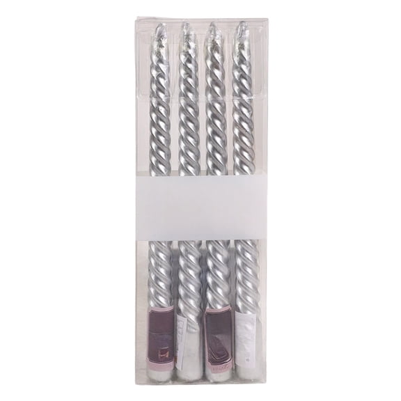 Dnogom 4PCS Valentine's Day Decor Electroplated Twisted Thread Candles, 9.84" Romantic Long Pole Candles For Wedding, Dinner & Holiday Decoration