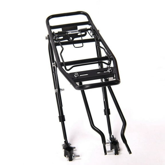 Dnogom Adjustable Aluminum Alloy Rear Bike Cargo Rack, Quick-Release Bicycle Carrier (Black, 40lb Load Capacity)