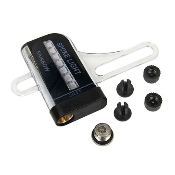 Dnogom Bike Wheel Spoke Light, 14-LED 30-Pattern Changes Cycling Tire Signal Light for All Bicycle(Auto-Sensing, IPX5 Waterproof)