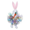 thumbnail image 1 of Easter Bunny Decorative Mesh Wreath, 16x28" Whimsical Rabbit & Carrot Hanging Garland Door Decor for Spring & Easter Indoor/Outdoor Decoration, 1 of 8