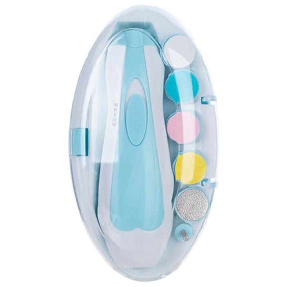 Dnogom Electric Nail Grinder Kit with 5 Replacement Pads, Safe Nail File with LED Lighting for 1-12 Years Old