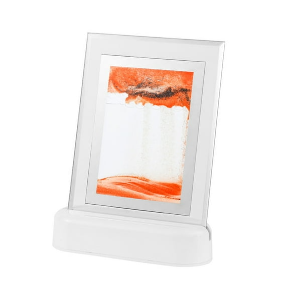 Dnogom Moving Sand Art Painting Night Light Decor,USB-C Rechargeable LED Glass Sandscape Display, Relaxing Desktop Decor For Home Office Gift