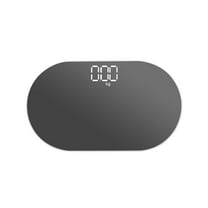 Dnogom Portable Digital Body Weight Scale with Cosmetic Mirror,180kg/0.01kg Type-C Rechargeable High-Precision Bathroom Scale for Health Fitness Tracking(Black)