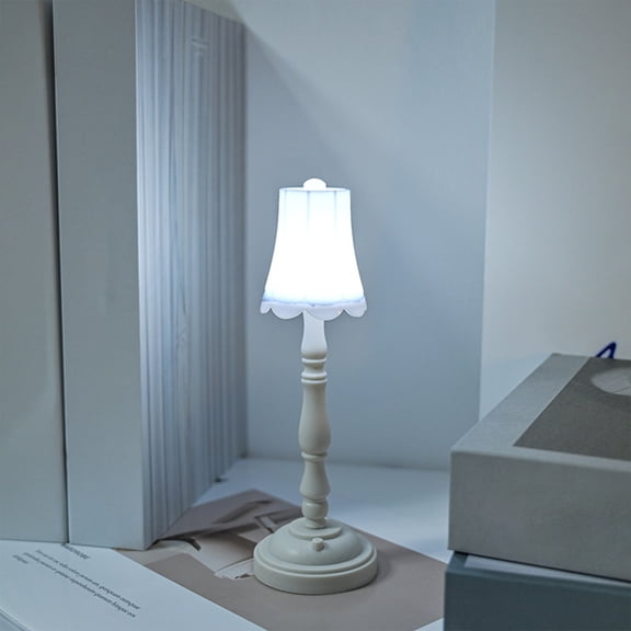 Dnogom Retro Mini Decorative LED Night Light, Small Plastic Table Lamp For Bedroom Living Room Indoors/Outdoors(White)