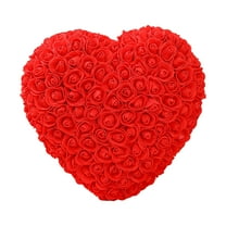 Dnogom Valentine's Day Decor “I Love You” Heart-Shaped Eternal Rose Pillow, 11.8" Romantic Everlasting Flower Decor, Valentine's Gift For Girlfriend/Wife