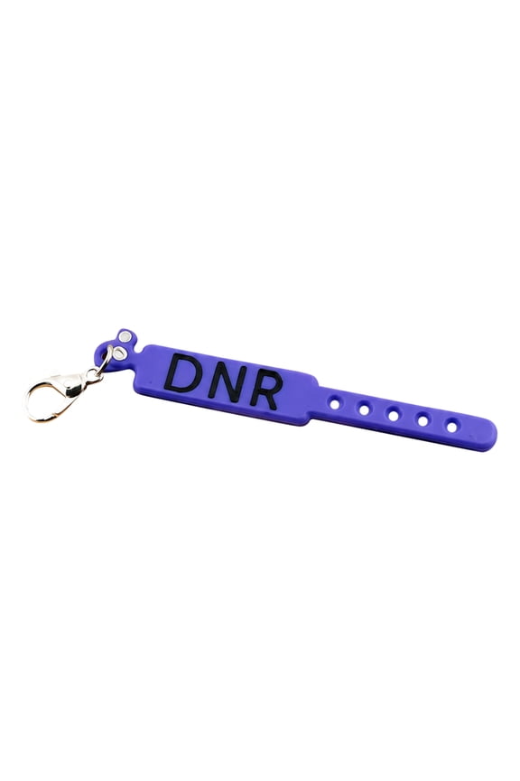 Dnr Medical Alert Silicone Clip on Wrist Keychain Tag for Elderly Patient Care Facility Resident Safety