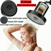 Filter with Showerheads,Shower Head,25 Stage Filter Water Shower head,360°Adjustable 6" High Pressure Rain Showerhead Remove Chlorine Impurities and Odors shower head with filter,black metal