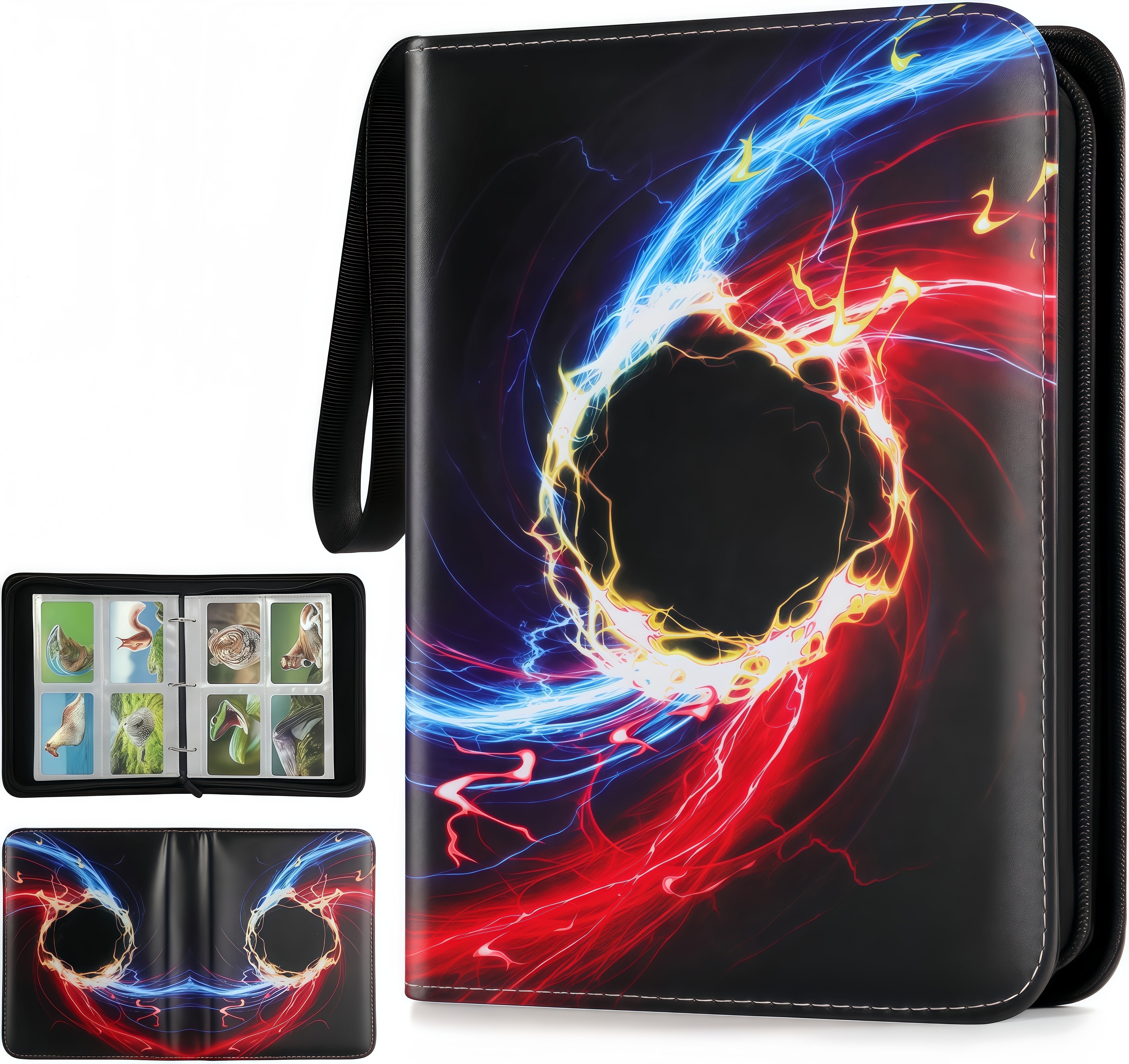 DnxnIaIfy Trading Card Binder,4 Pockets 520 Cards Holder Collector Album with 50 Removable Sleeves Compatible with Pokemon Cards Football Card TCG Game Sports Cards