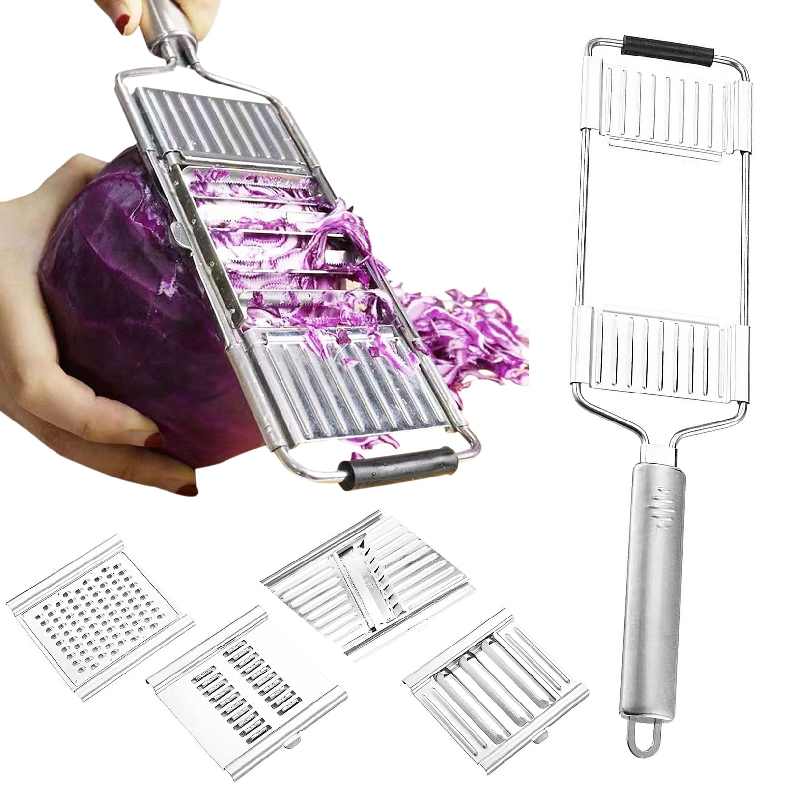 Dnyelq Vegetable Cutter Stainless Steel Portable Manual Vegetable