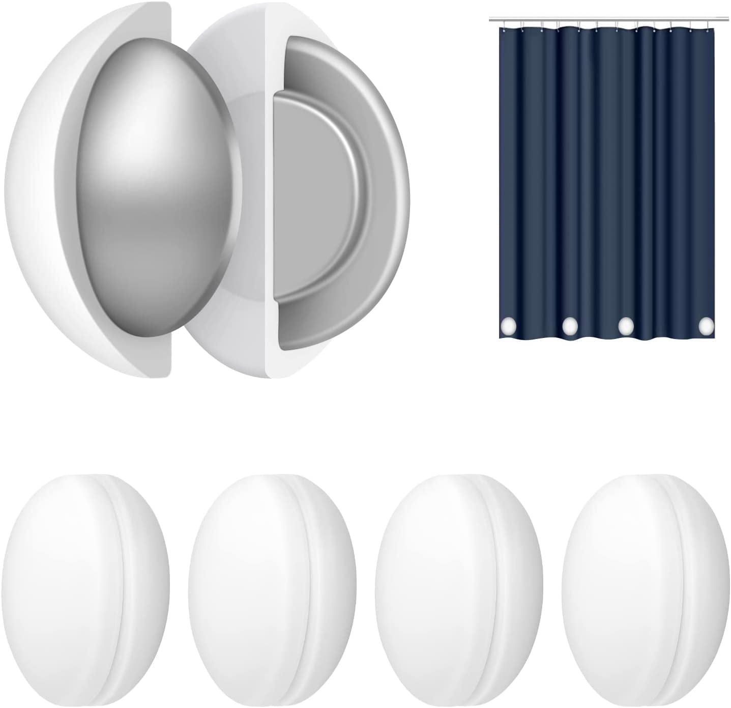 Sanmadrola Shower Curtain Weights 4 Set of Waterproof