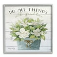 thumbnail image 1 of Do All Things With Great Love Floral Magnolia Pail Planked Look Botanical & Floral Framed Art Print Wall Art, 17x17, 1 of 6