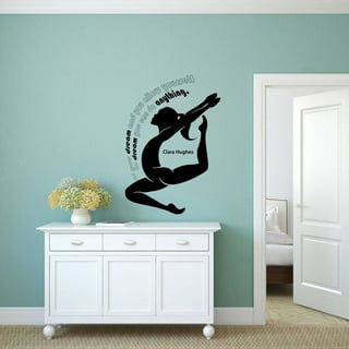 Gymnastics Silhouette Style - 17 Balance Beam Hand Spring - Blac - 30 H x  30 W - Peel and Stick Wall Decal