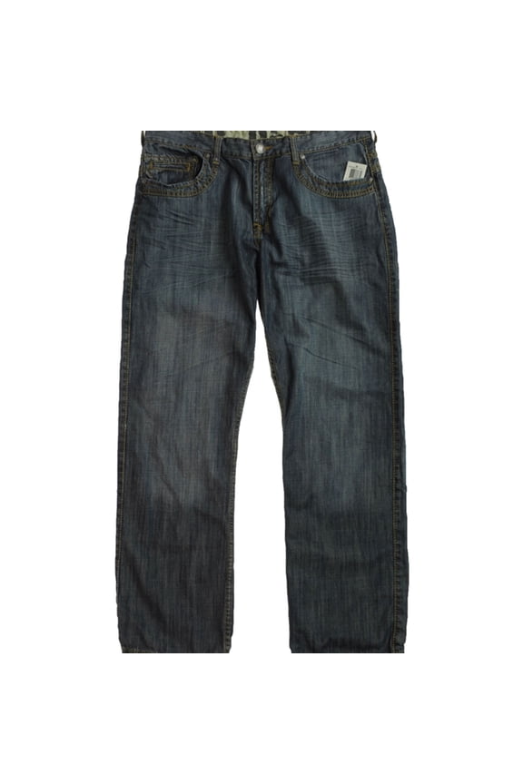 Mens Straight Washed Ook Slim Fit Jeans, Blue, 36W x 32L