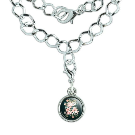 Do Everything With Love Silver Plated Bracelet with Antiqued Charm