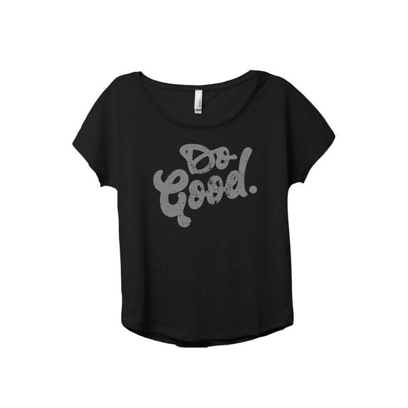 Do Good Women's Fashion Slouchy Dolman T-Shirt Tee Heather Black Medium