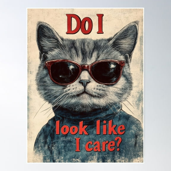 Do I Look Like I Care? Poster Wall Art, Modern Wall Decor, 12x18 UNFRAMED