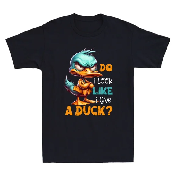 Do I Look Like I Give A Duck Funny Angry Duck Meme Quote Vintage Men's T-Shirt