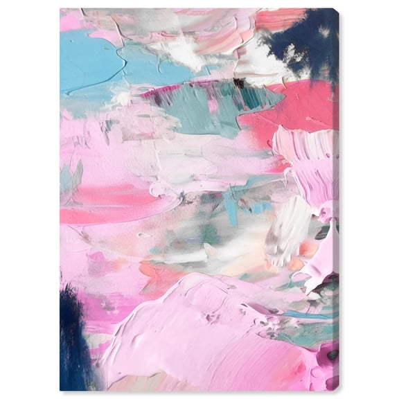 Do It All In Color Retro Modern Abstract Canvas Wall Art by Art Remedy, Gallery Wrapped, 36"x54"