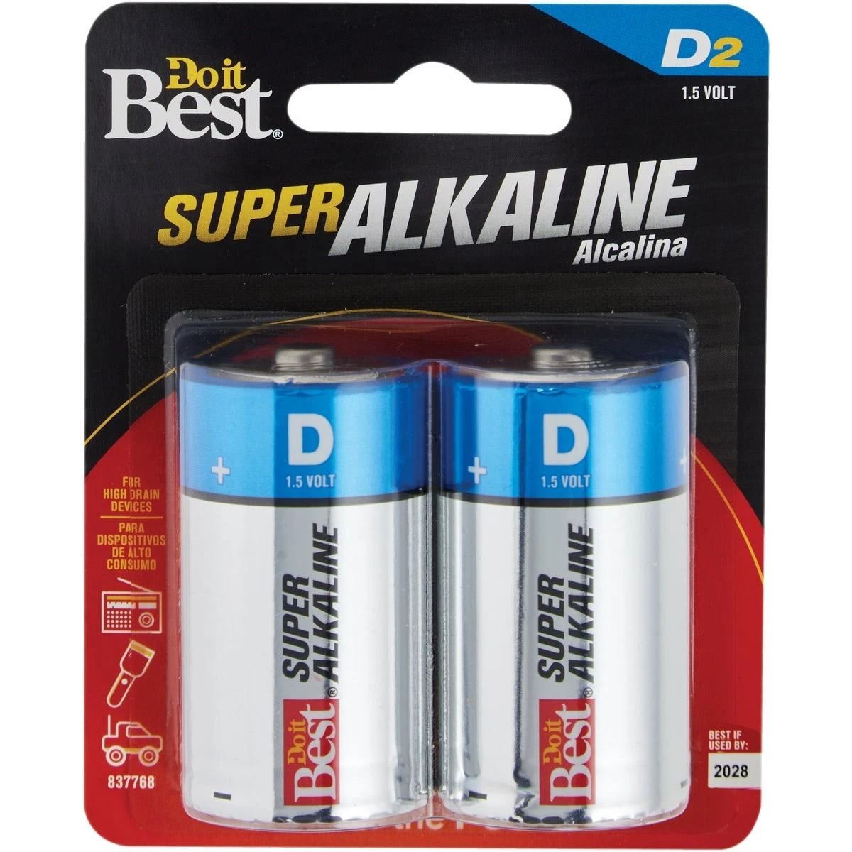 Do It Best D Alkaline Battery (2-Pack) Dib837768 Sim Supply, Inc. Dib837768