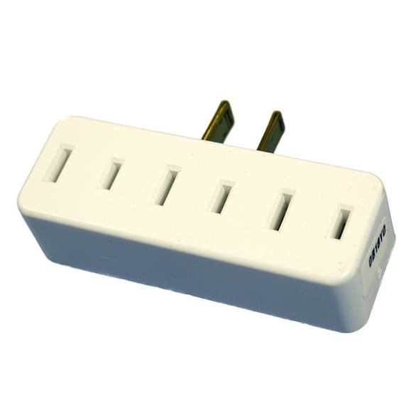 Do It Best White Plug-In Triple Tap Outlet Adapter NEMA 1-15R 15A 125V 530891