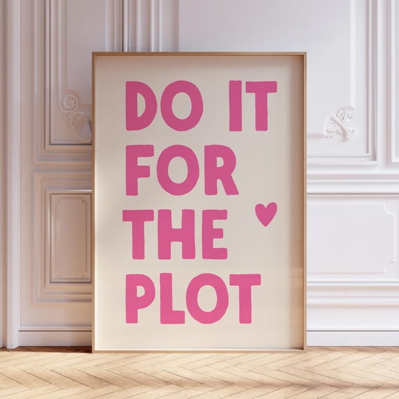 Do It For The Plot Pink Bar Cart Wall Art, Unframed Paper Print Size 8x12