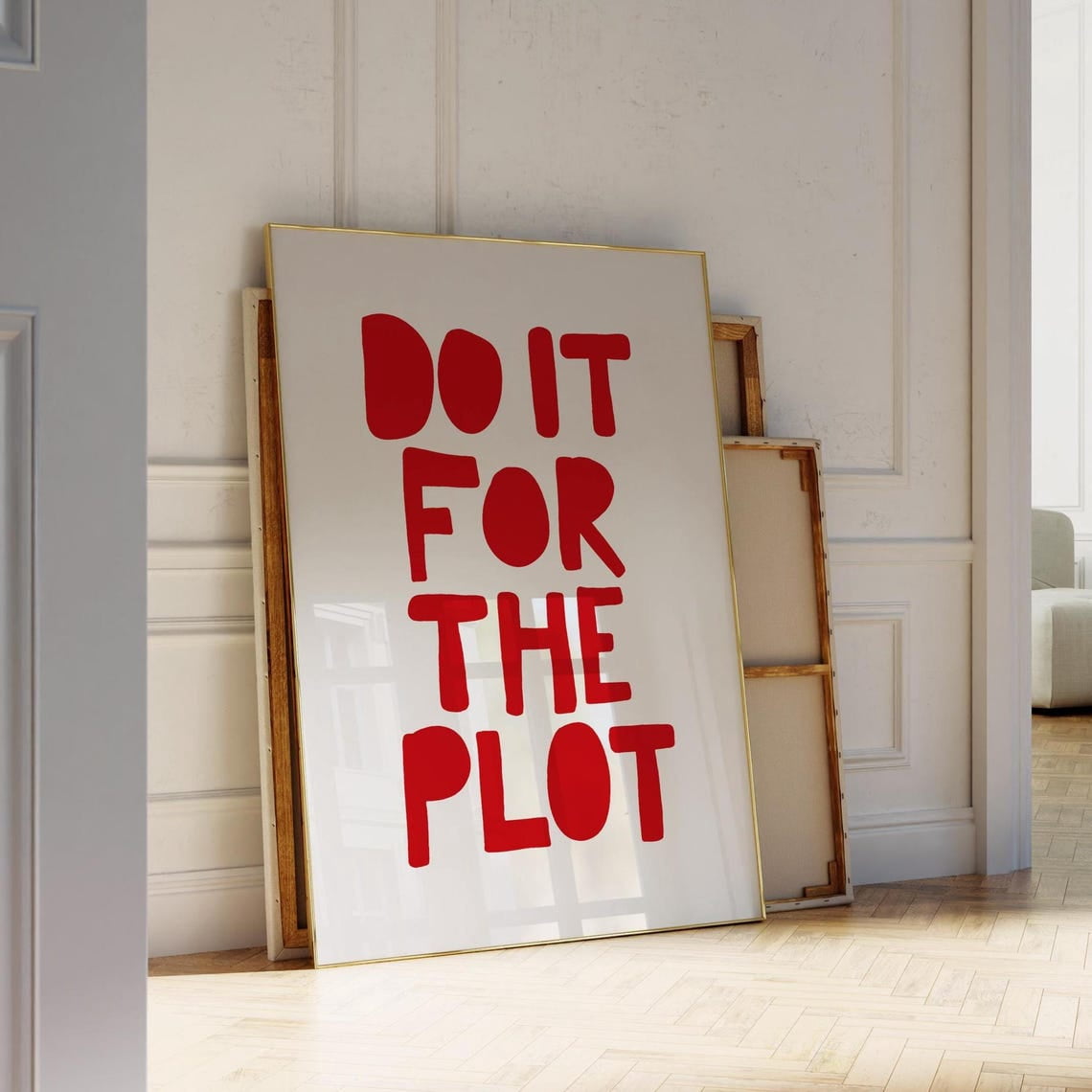 Do It For The Plot Red Bold Text Funky Wall Art, Living Room And ...
