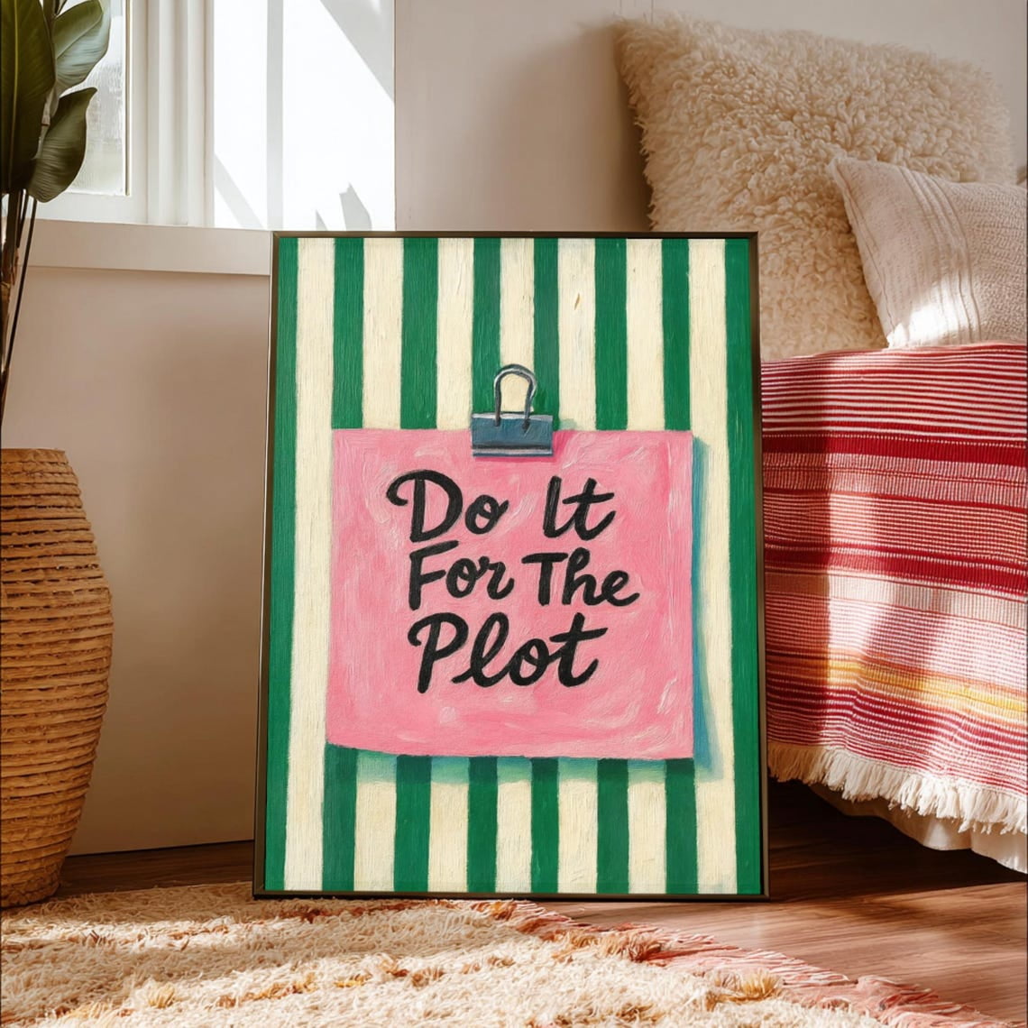 Do It For The Plot Retro Art Print Trendy Acrylic-Style Poster Decor ...
