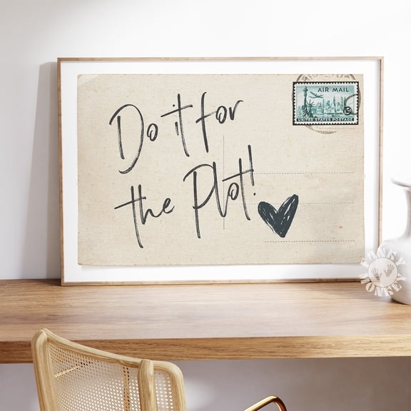Do It For The Plot Retro Postcard Wall Art, Unframed Paper Print Size 8x12