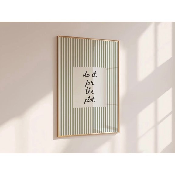 Do It For The Plot Sage Striped Decor Wall Art