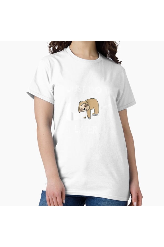Do It Later Lazy Sloth Sleeping Animal Humor Graphic Tee T-shirt
