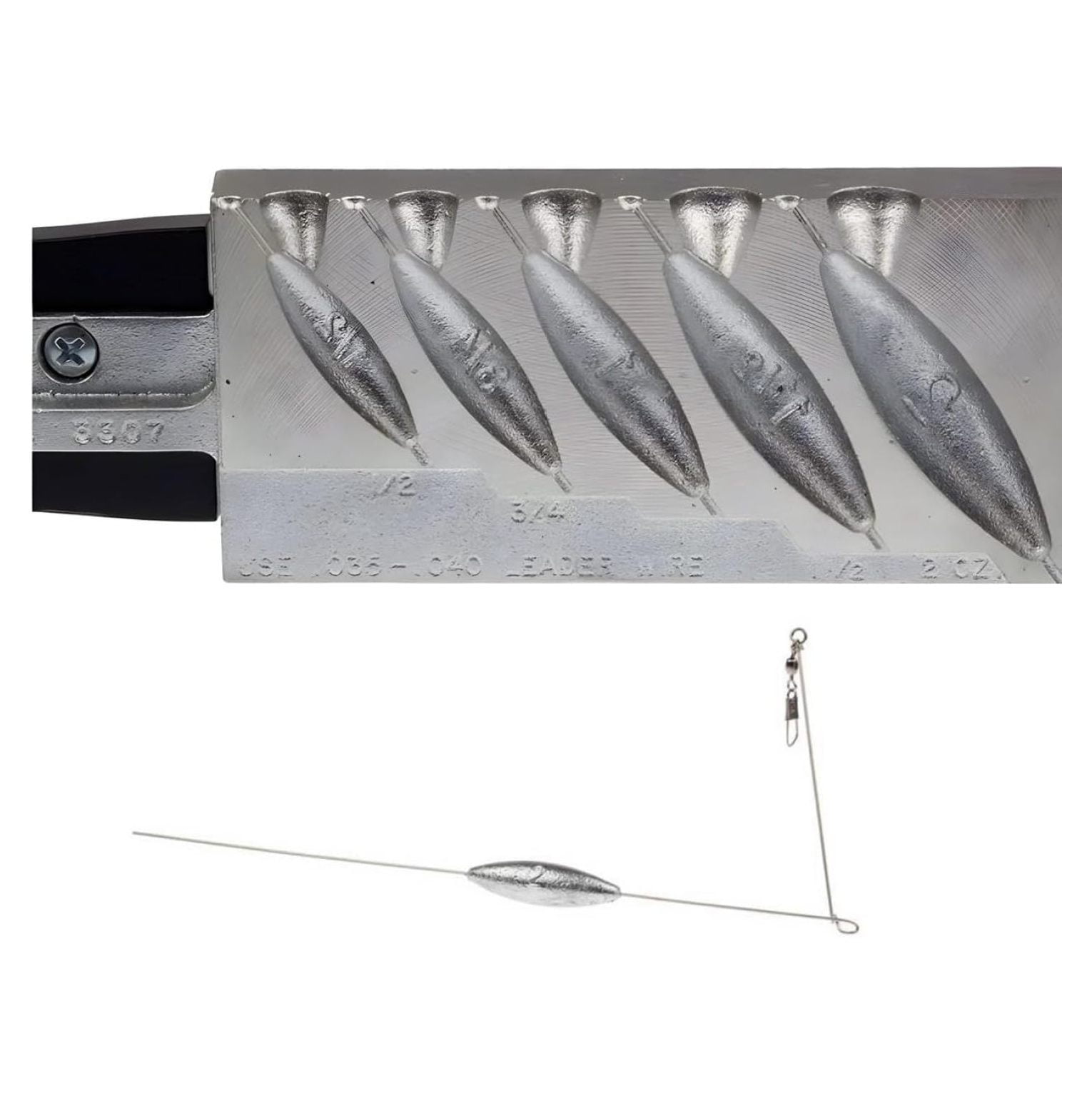 10 Bottom Bouncer A Matita 1-1/2 Oz Con Girella E Busto Rosso | Piombi Da Pesca Fatti A Mano