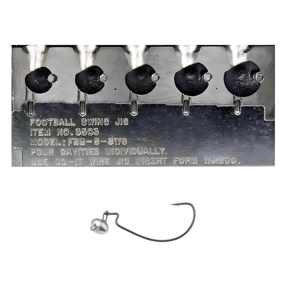 Do It Mold Football Swing Jig Size 1/2, 5/8, 3/4, 1, 1 1/4 oz Do it Mold (3503) FBB-5-SWG Cavities 5 Total