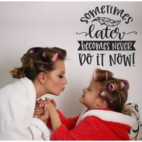 Do It Now Wall Sticker Decal Quotes - Word Art Decals for Walls - Inspirational Wall Decals Room Décor - Vinyl Wall Art 23x23-Inch Black