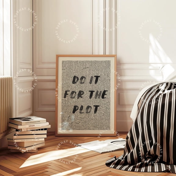 Do It Plot Newspaper Inspirational Wall Art Home Office Decor Bathroom Portrait Unframed Paper Print
