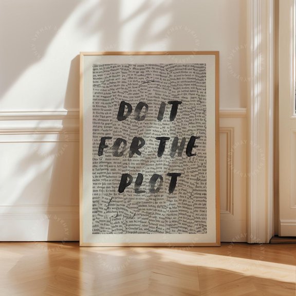 Do It Plot Newspaper Inspirational Wall Art Home Office Decor Motivational Modern Unframed Paper Print
