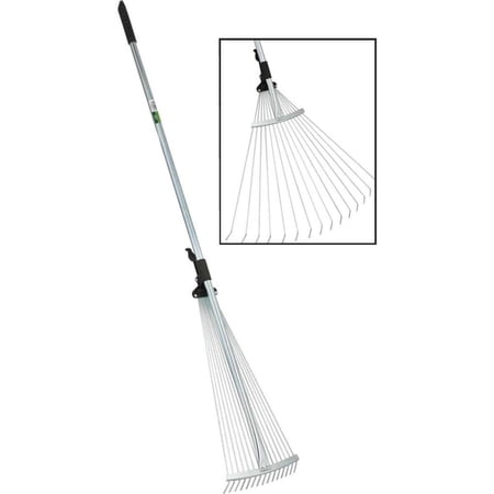 Do It Steel Leaf Rake Adjustable Head Width up to 25 inches