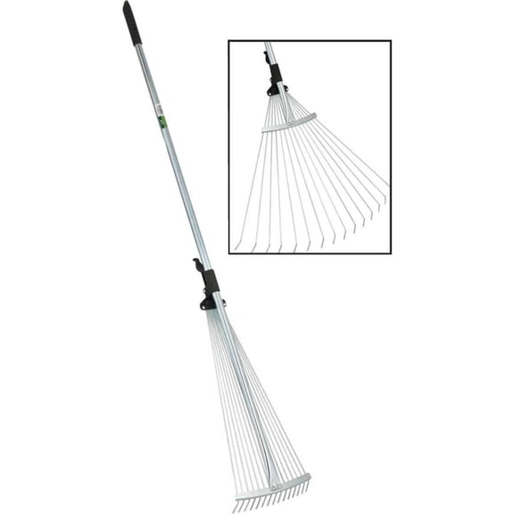 Do It Steel Leaf Rake Adjustable Head Width up to 25 inches