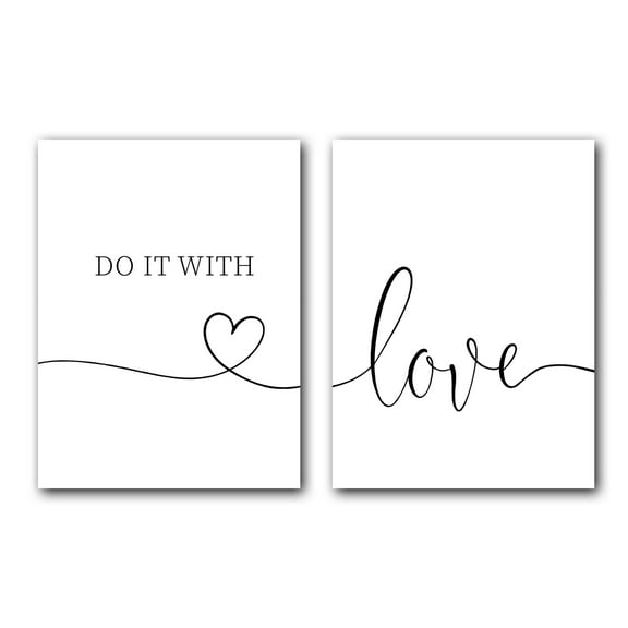 Do It With Love 18 x 24 Inches Set of 2 Prints Wall Decor