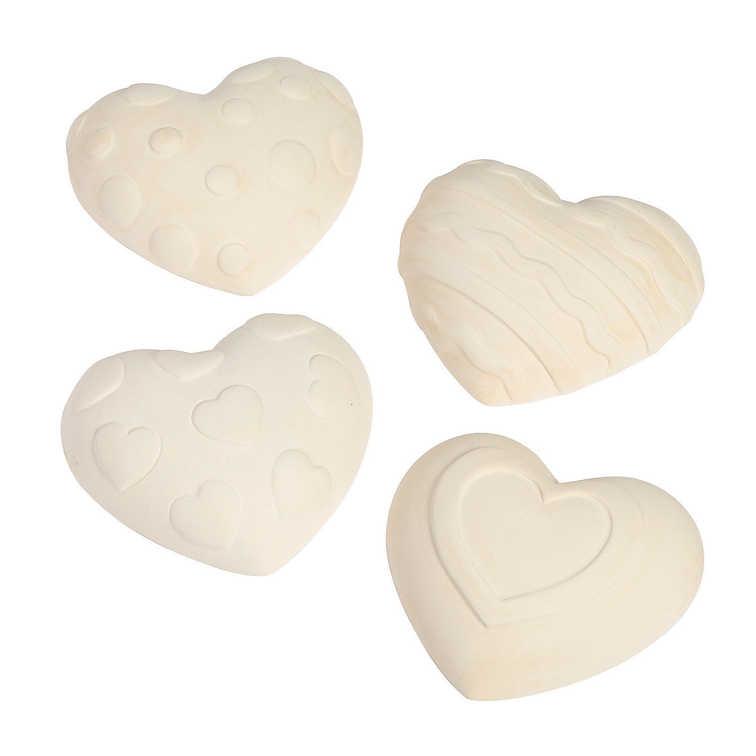 Do It Yourself Ceramic Heart Shapes - Craft Kits - 12 Pieces