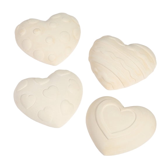 Do It Yourself Ceramic Heart Shapes - Craft Kits - 12 Pieces