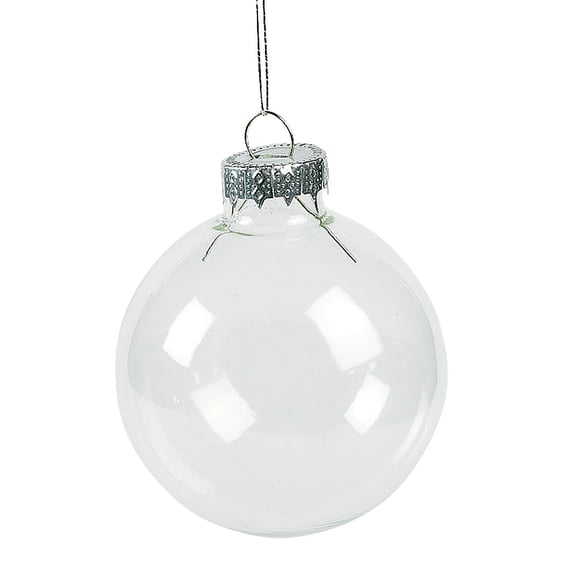 Do It Yourself Clear Glass Round Ornament - Craft Kits - 12 Pieces