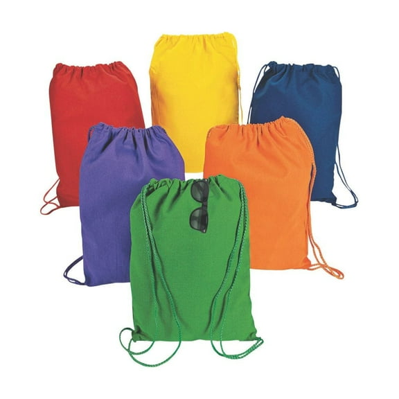 Do It Yourself Color Canvas Backpacks - Party Favors - 12 Pieces