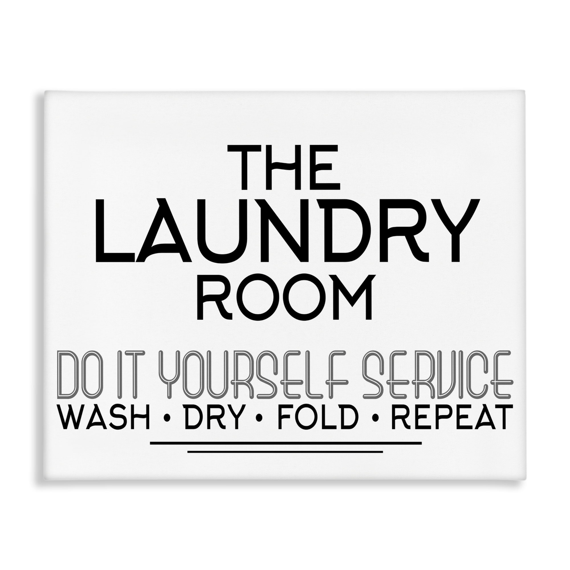 Do It Yourself Laundry Minimal Canvas Wall Art, design by Kim Allen