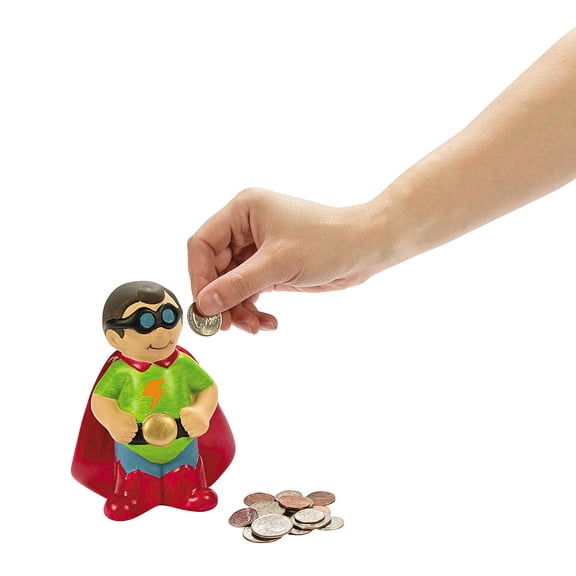 Do It Yourself Superhero Bank - Craft Kits - 12 Pieces