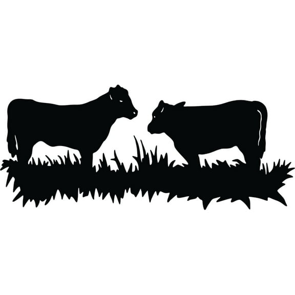 Do It Yourself Wall Decal Sticker 2 Cows In The Grass Farm Animal 12x36"