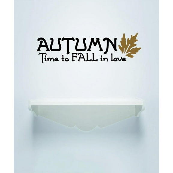 Do It Yourself Wall Decal Sticker Autumn Time To Fall In Love Sign Leaves Home Decor Living Room 16x32