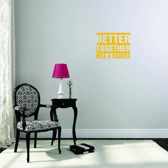 Do It Yourself Wall Decal Sticker Better Together Milk & Cookies Kitchen Food Quote Home Decor 16x24"