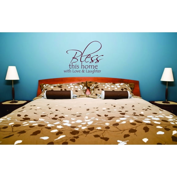 Do It Yourself Wall Decal Sticker Bless This Home With Quotes Art Living Room 20x20"