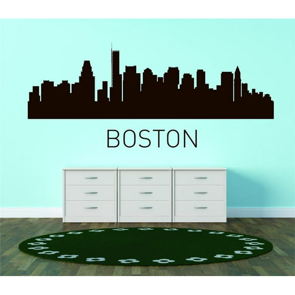 Do It Yourself Wall Decal Sticker Boston United States Major City Geographical Map Landmark 20x60