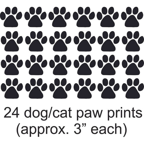 Do It Yourself Wall Decal Sticker Cat Dog 60 Animal Paw Prints 21"X31"